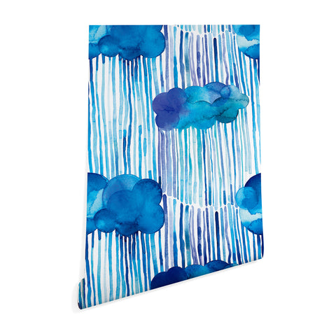 Ninola Design Rain Blue Clouds Wallpaper