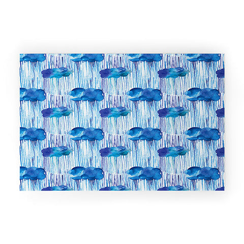 Ninola Design Rain Blue Clouds Welcome Mat
