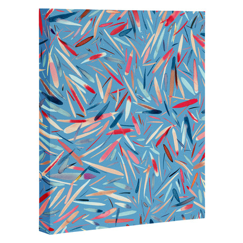 Ninola Design Rain Stripes Blue Art Canvas
