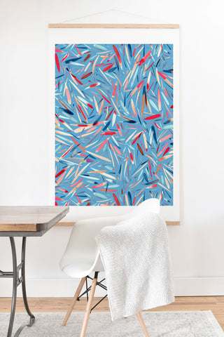 Ninola Design Rain Stripes Blue Art Print And Hanger
