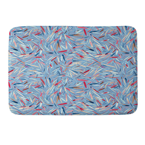 Ninola Design Rain Stripes Blue Memory Foam Bath Mat