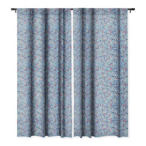 Ninola Design Rain Stripes Blue Blackout Window Curtain