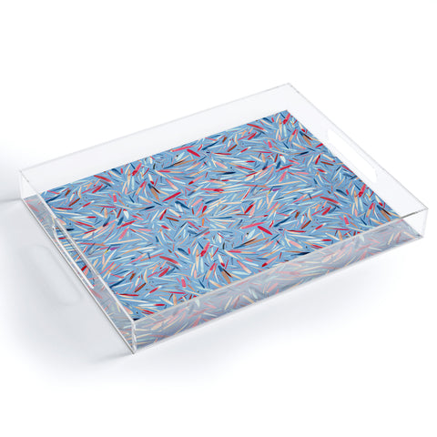 Ninola Design Rain Stripes Blue Acrylic Tray