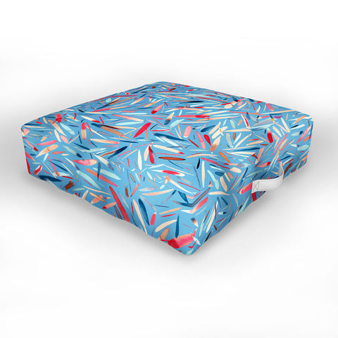 Ninola Design Rain Stripes Blue Outdoor Floor Cushion