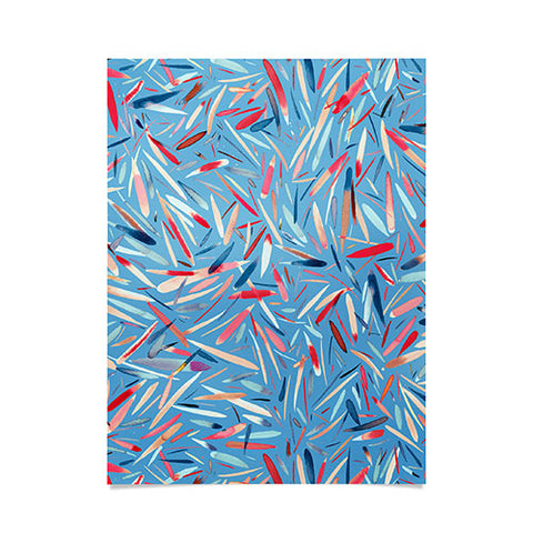Ninola Design Rain Stripes Blue Poster