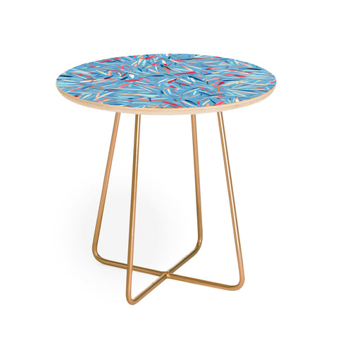 Ninola Design Rain Stripes Blue Round Side Table