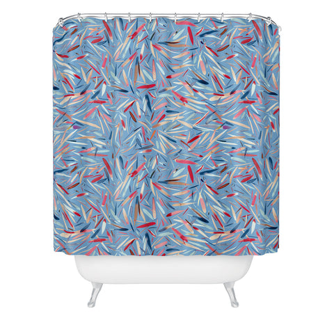 Ninola Design Rain Stripes Blue Shower Curtain