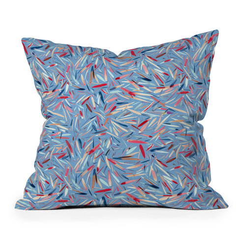 Ninola Design Rain Stripes Blue Throw Pillow