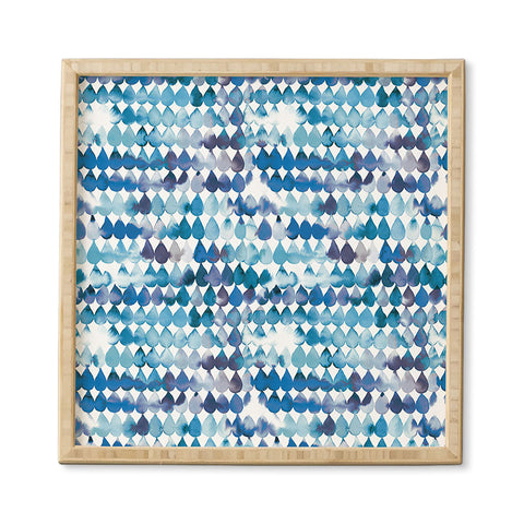 Ninola Design Rainbow Raindrops Blue Framed Wall Art