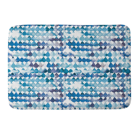 Ninola Design Rainbow Raindrops Blue Memory Foam Bath Mat