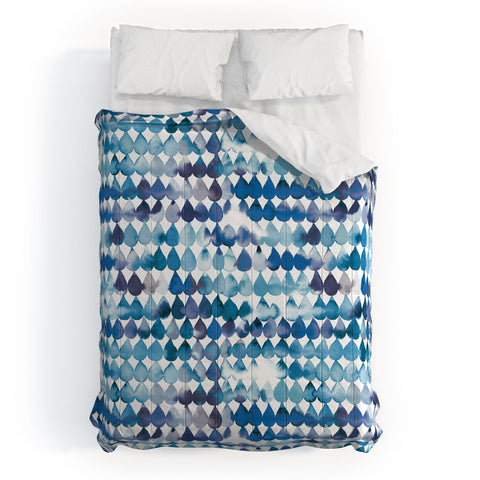 Ninola Design Rainbow Raindrops Blue Comforter