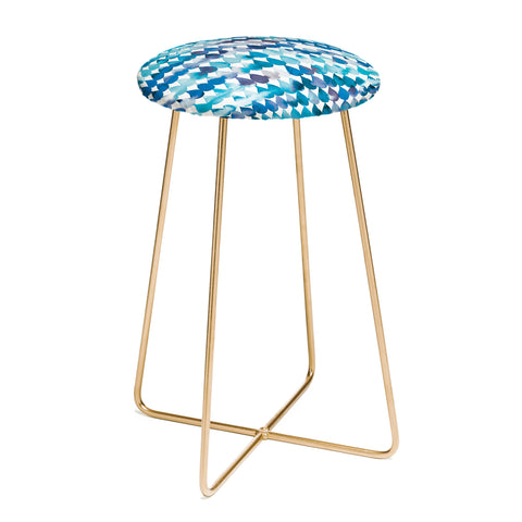 Ninola Design Rainbow Raindrops Blue Counter Stool