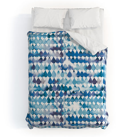 Ninola Design Rainbow Raindrops Blue Duvet Cover