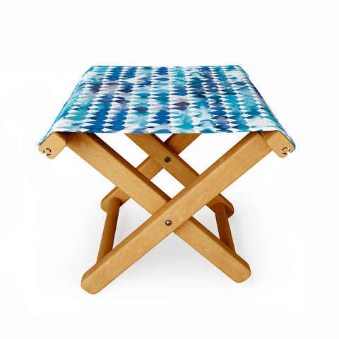 Ninola Design Rainbow Raindrops Blue Folding Stool