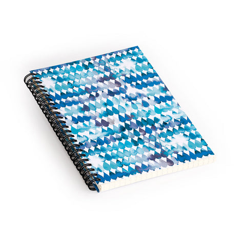 Ninola Design Rainbow Raindrops Blue Spiral Notebook