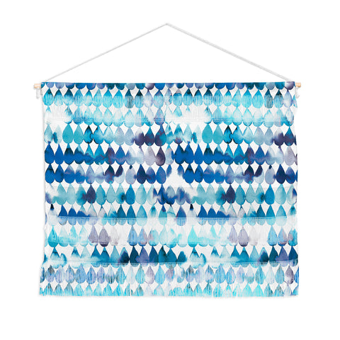 Ninola Design Rainbow Raindrops Blue Wall Hanging Landscape