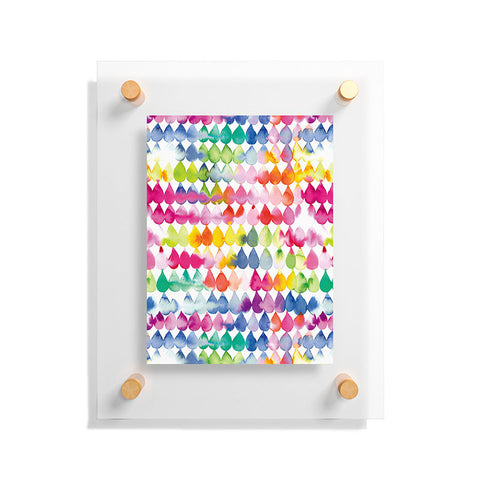 Ninola Design Rainbow Raindrops Colorful Floating Acrylic Print