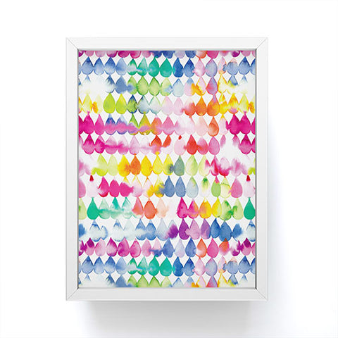 Ninola Design Rainbow Raindrops Colorful Framed Mini Art Print