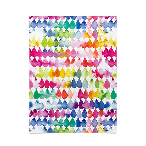 Ninola Design Rainbow Raindrops Colorful Poster