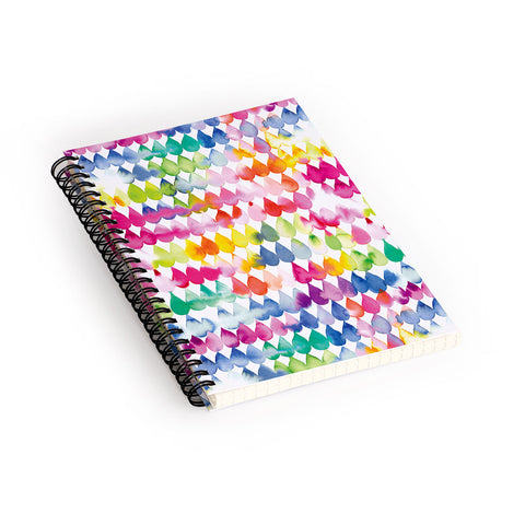 Ninola Design Rainbow Raindrops Colorful Spiral Notebook