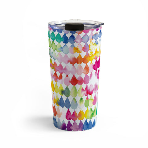 Ninola Design Rainbow Raindrops Colorful Travel Mug