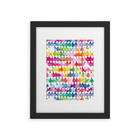 Ninola Design Rainbow Raindrops Colorful Framed Art Print