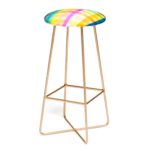 Ninola Design Rainbow Spring Gingham Bar Stool