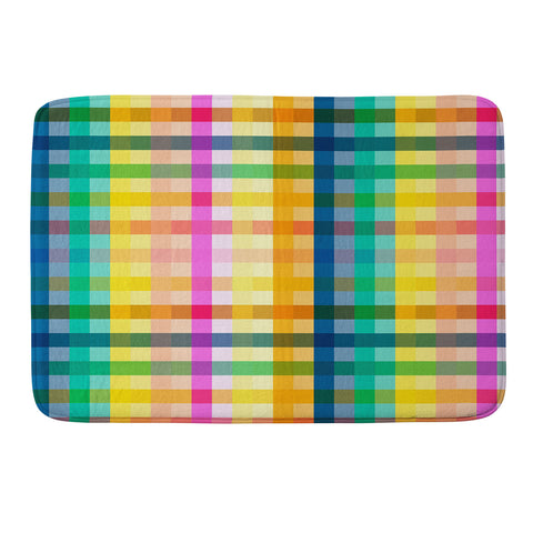 Ninola Design Rainbow Spring Gingham Memory Foam Bath Mat