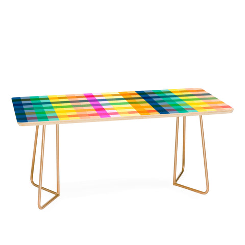 Ninola Design Rainbow Spring Gingham Coffee Table