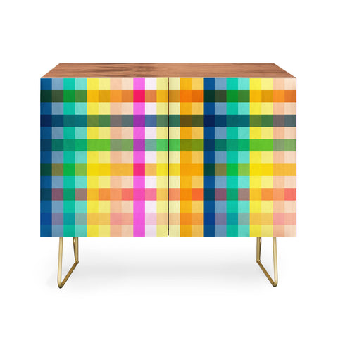 Ninola Design Rainbow Spring Gingham Credenza