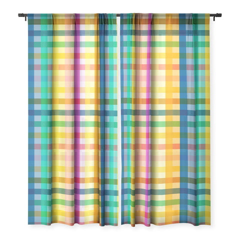 Ninola Design Rainbow Spring Gingham Sheer Non Repeat