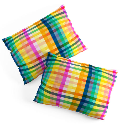 Ninola Design Rainbow Spring Gingham Pillow Shams