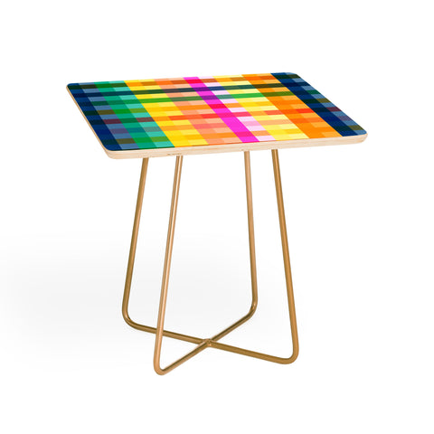 Ninola Design Rainbow Spring Gingham Side Table