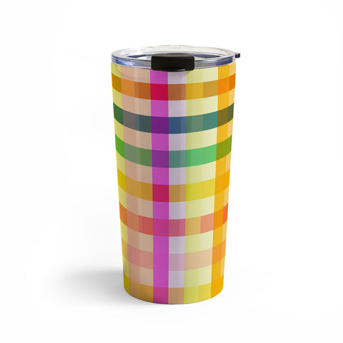 Ninola Design Rainbow Spring Gingham Travel Mug