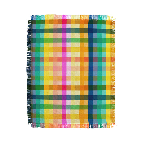 Ninola Design Rainbow Spring Gingham Throw Blanket