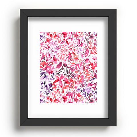 Ninola Design Red flowers and plants ivy Recessed Framing Rectangle