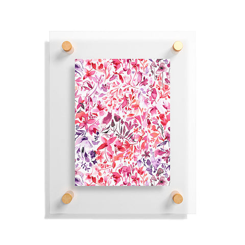 Ninola Design Red flowers and plants ivy Floating Acrylic Print
