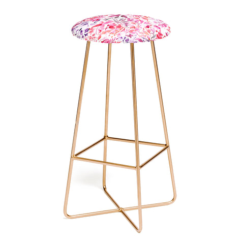 Ninola Design Red flowers and plants ivy Bar Stool