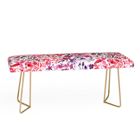 Ninola Design Red flowers and plants ivy Bench