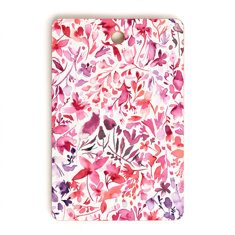 Ninola Design Red flowers and plants ivy Cutting Board Rectangle