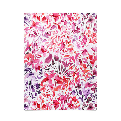 Ninola Design Red flowers and plants ivy Poster