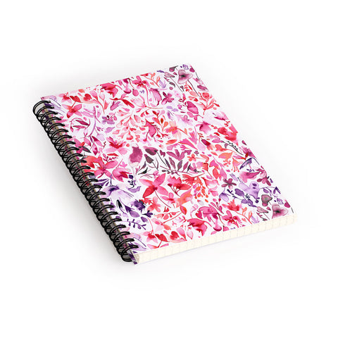 Ninola Design Red flowers and plants ivy Spiral Notebook