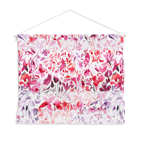 Ninola Design Red flowers and plants ivy Wall Hanging Landscape