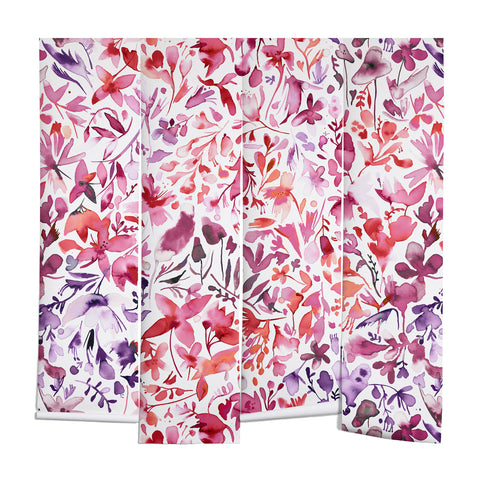 Ninola Design Red flowers and plants ivy Wall Mural