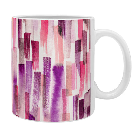 Ninola Design Red Modern Brushstrokes Painting Stripes Coffee Mug