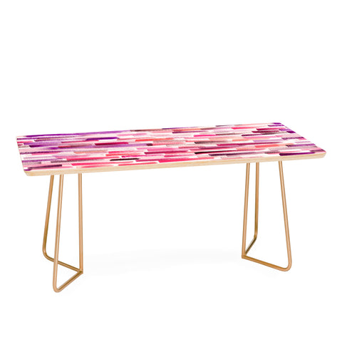 Ninola Design Red Modern Brushstrokes Painting Stripes Coffee Table
