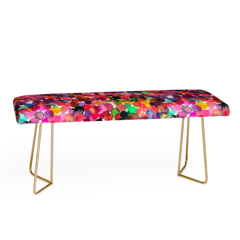 Ninola Design Red overlapped watercolor dots Bench