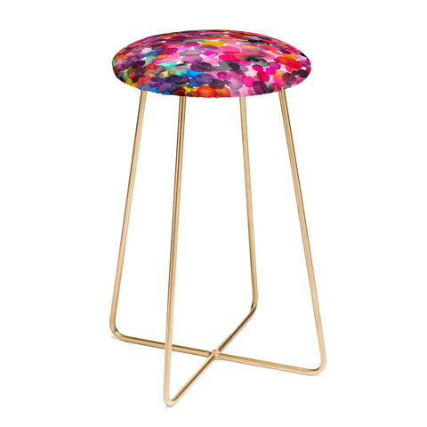 Ninola Design Red overlapped watercolor dots Counter Stool