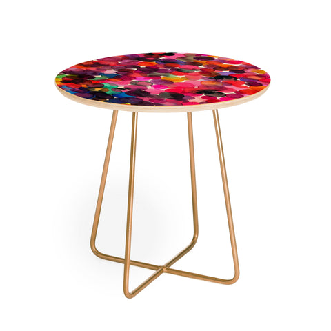 Ninola Design Red overlapped watercolor dots Round Side Table