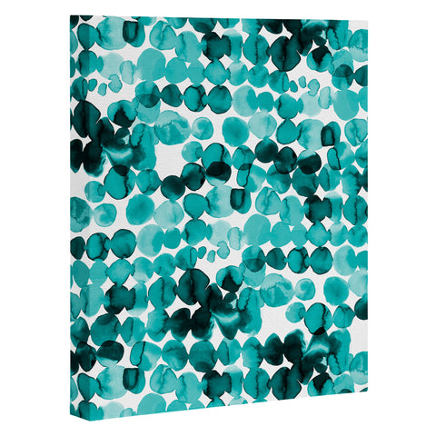 Ninola Design Relaxing Ink Bleeding Dots Art Canvas
